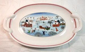 Villeroy & Boch NAIF CHRISTMAS *1 Handled Pickle Dish* 10 1/4" Germany  EXC - Picture 1 of 5