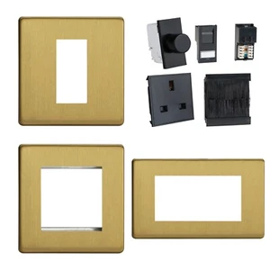 Placa de datos Euro de latón cepillado sin tornillos Varilight e inserto de módulo DataGrid negro - Imagen 1 de 30