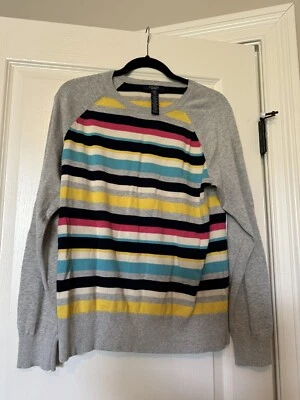 Suéter Chaps Mujer Talla XL Gris con Rayas, Cómodo Foto 1 de 3