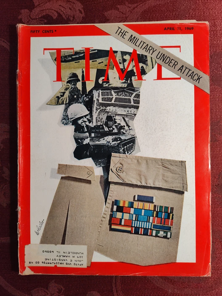 TIME Magazine April 11 1969 4/11/69 The Military Under Attack - Image 1 of 1