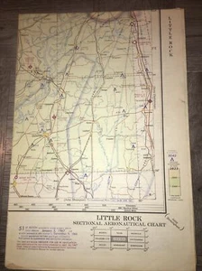 Mappa Carta Aeronautica Sezionale Vintage Little Rock AR Gennaio 1967 51° ED - Foto 1 di 7