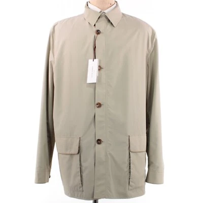 Luciano Barbera NWT Wool/Nylon Blend Reversible Coat Size 58 US 3XL Beige/Gray - Image 1 of 4