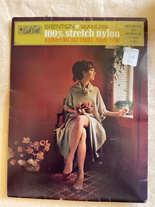 Vintage Carol Brent Thigh High Seamless Stockings Nylon Garter Beige Medium - Picture 1 of 5