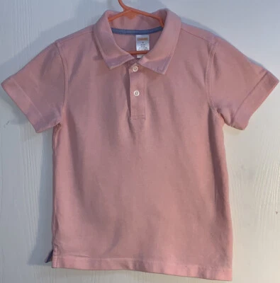 Camisa Gymboree Niño Pequeño Talla 6 Manga Corta Rosa Polo Blanco Botones 100% Algodón Foto 1 de 4