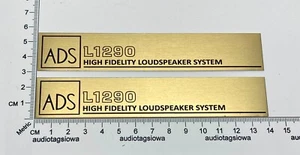 ADS  L1290 Speaker Badge Logo Emblem PAIR Custom Made Satin Gold  Aluminum - Picture 1 of 5