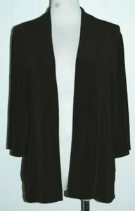 Chico's Travelers Acetate Slinky Brown Open Pockets Cardigan Jacket Sweater 1 - Picture 1 of 3