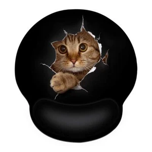 Tapis de Souris Ergonomique avec Repose-Poignet en Gel Motif Chat - Photo 1/7
