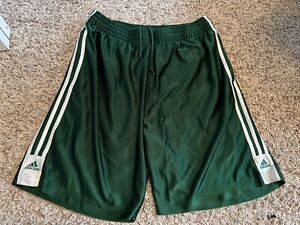 Green Vintage Rare DAZZLE Adidas Basic 3 Stripe Basketball Shorts Silky LARGE