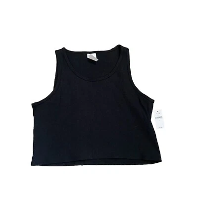 NWT! Gap Maternity Black Ribbed Crop Tank Top/Shirt - Size Medium - Image 1 of 4