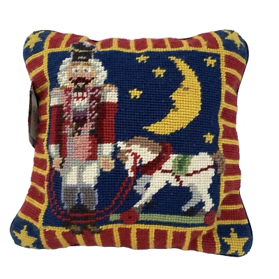 Almohada punta de aguja Cascanueces Caballo Luna Navidad 10” NUEVA Foto 1 de 4