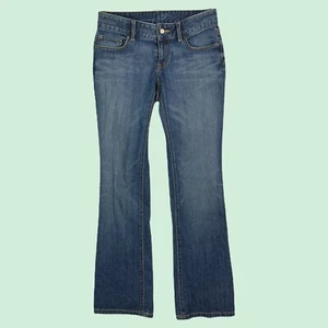 Pantalones de mezclilla Loft Ann Taylor con corte bota curvilíneo 2 para mujer de altura baja azul lavado elásticos 28x33 - Imagen 1 de 12