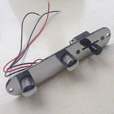 MUSICLILY Telecaster Loaded Chrome Control Plate 32mm USA/Mex with 500k pots 3- Way Switch