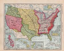 1911 ANTIQUE RAND MCNALLY NEW IDEAL ATLAS MAP-UNITED STATES EXPANSION