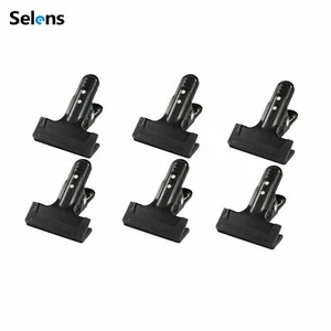 6PCS Metal Studio Clip Clamp Photo Background Holder Reflector Seamless Black - Picture 1 of 9