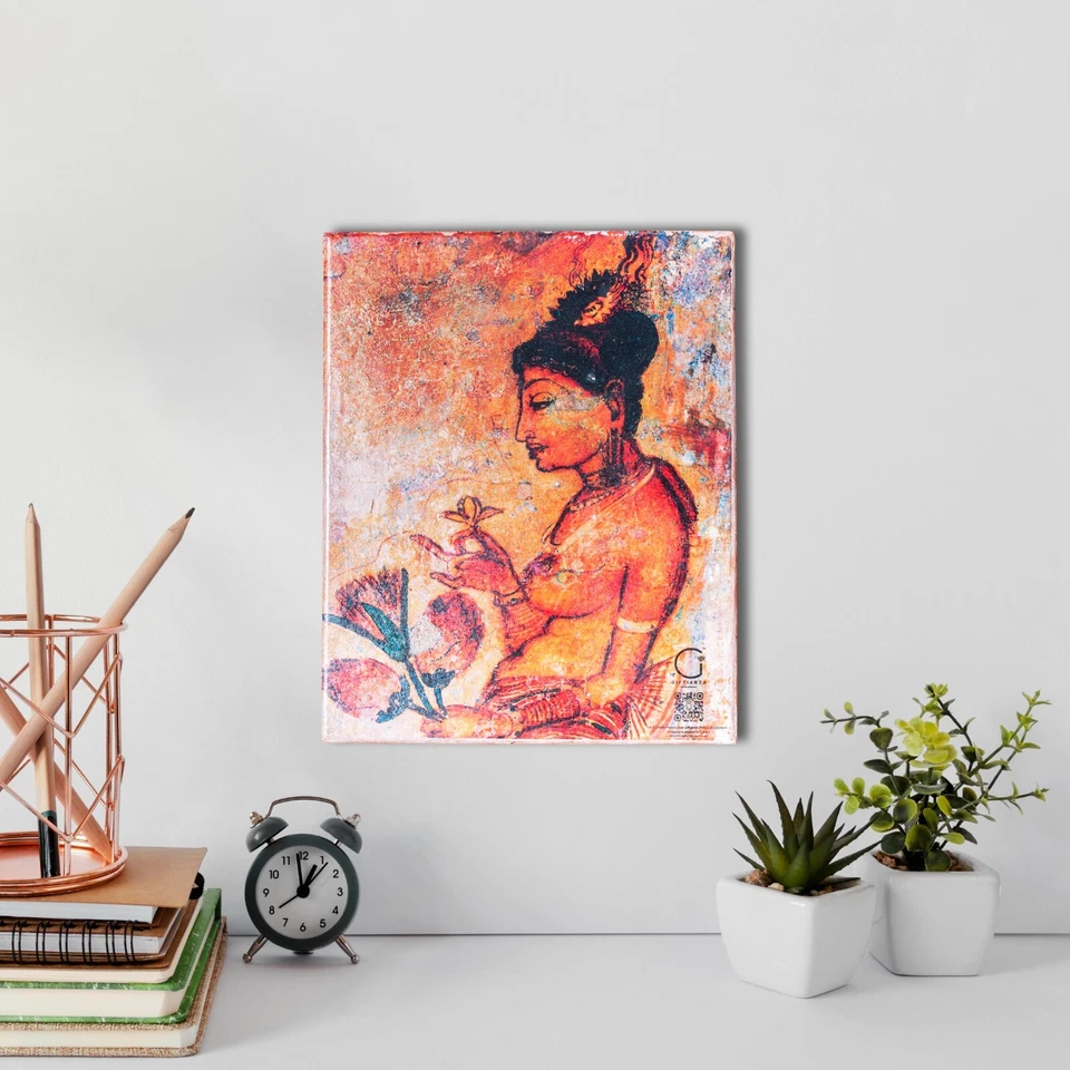 Asian Art Printed Ceramic Clay Picture Tile , Sigiriya Realistic Home Decor - Image 1 of 4