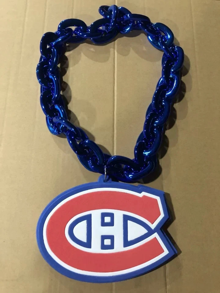 New Hockey Montreal Habs Canada Blue Fan Chain Necklace Foam - Image 1 of 1