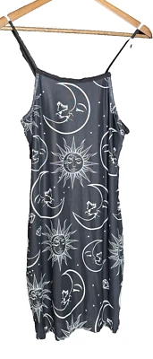 Galáxia do Sol e da Lua Black Bodycon Whimsigoth M Spacecore Lunarcore Astrology - Imagem 1 de 4