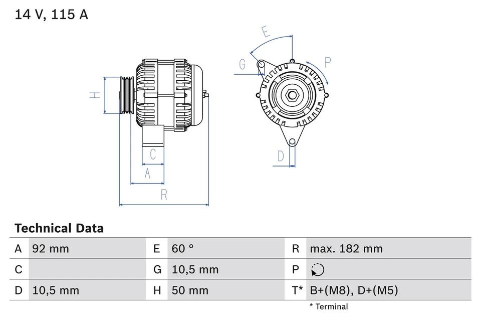 BOSCH 0 986 037 990 Alternatore per DAEWOO,MERCEDES-BENZ,SSANGYONG - Immagine 1 di 1