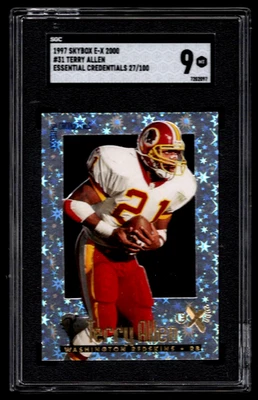 TERRY ALLEN 1997 SKYBOX E-X2000 ESSENTIAL CREDENTIALS #31 SGC 9 MINT 27/100 CARD - Image 1 of 2