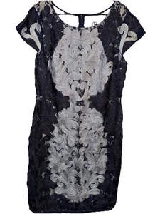NWOT JS Collection Navy Embroidered Cocktail Sheath Dress SZ 14 Stunning! - Picture 1 of 8