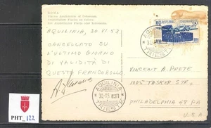 PHT_122 TRIESTE. 1953 postcard w. 1952 CONFERENZA DIRITTO AERONAUTICO. Sc. 155. - Picture 1 of 1