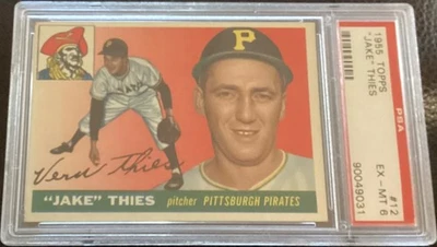 1955 Topps #12 Jake Thies Pittsburgh Pirates PSA 6 ¡Ex-como nuevo tarjeta impresionante!! Foto 1 de 2