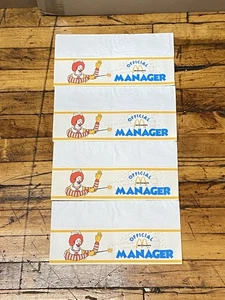 Vintage 80er McDonalds offizieller Manager Laden Mitarbeiter Uniform Papier Crew Hut - Bild 1 von 12