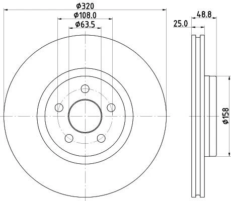 Hella Brake Disc Set Front 56261PRO For FORD TRANSIT CONNECT MPV 2.5 CNG OEM - Изображение 1 из 4