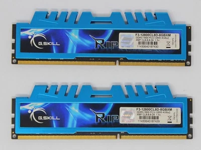 G.Skill RipJawsX blau 8 GB (2x4GB) F3-12800CL8D-8GBXM DDR3-1600 RAM (#26396) - Bild 1 von 2