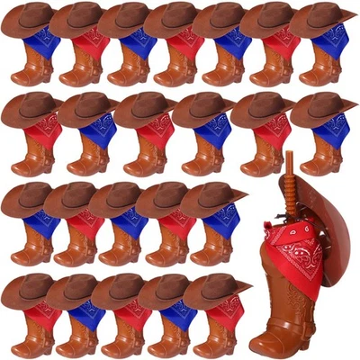 72 Piezas Vaquero Fiesta Favor Vaquero Bota Tazas con Mini Sombreros Paisley Bandanas Se... Foto 1 de 4