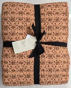 West Elm King Gemma Reversible Print Mix Quilt 92" x 108" Light Terracotta - Picture 1 of 2