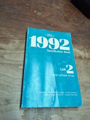 Ford Mustang Thunderbird Crown 1992 libro de especificaciones Foto 1 de 3