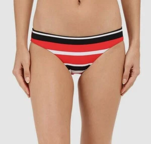 $66 Seafolly Women's Red Striped Stretch Hipster Bikini Swimwear Size AUS 6/US 2 - Picture 1 of 2