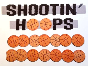 Basketball Shootin' Hoops Balls Red Foil Accents 4 pc 6" x 1" - Picture 1 of 2
