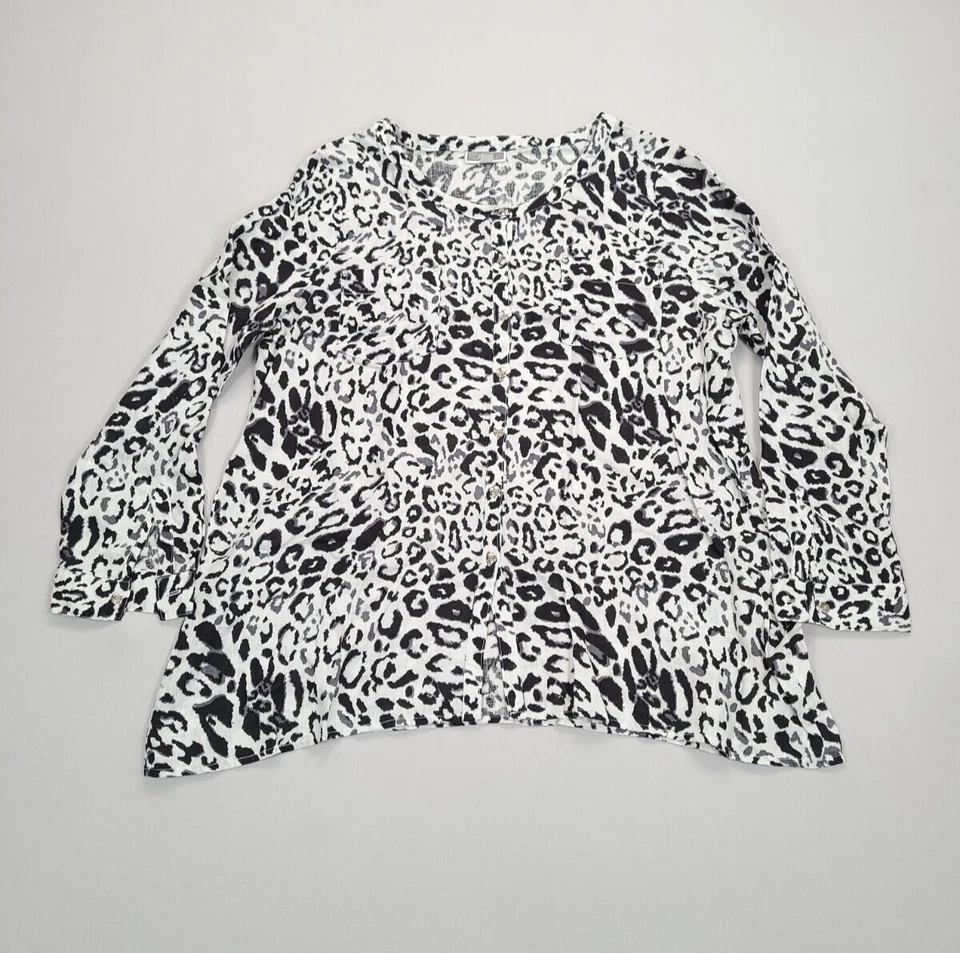 JM Collection Shirt Womens Size 16 White Black Blouse Casual Stylish Ladies - Image 1 of 4