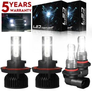 For Ford F250 F350 F450 F550 Super Duty 2005-2018 LED Headlight + Fog Bulbs P4C - Picture 1 of 17