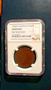 1950 M Australia Penny NGC AU ABOUT UNCIRCULATED 1P Coin PRICED FOR QUICK SALE! - Picture 1 of 4