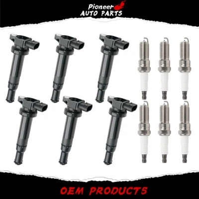 6PCS Ignition Coil&Plug for 2007-2009 Hyundai Santa Fe Kia Optima 2.7L V6 UF554 Foto 1 de 4