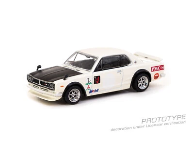 (In Stock) Tarmac Works 1/64 Nissan Skyline 2000 GT-R (KPGC10) White Model Car - Photo 1/4