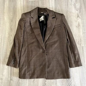 Alice + Olivia Women's Camel/Black Relaxed Fit Colley Strong Shoulder Blazer - 4 - Picture 1 of 8
