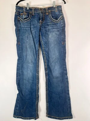 Pantalones de mezclilla HOT KISS para mujer talla 7/28 azules bordados para dama ~ excelentes usados hotkiss Foto 1 de 4