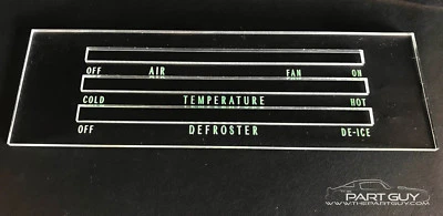 NUEVO 66-67 Chevy II Nova lente de control de calefacción letras verdes calor NO-AC 1966 1967 Foto 1 de 2