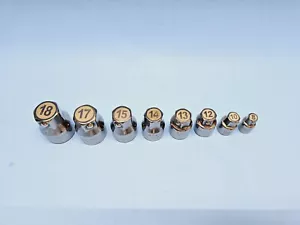 VINTAGE CRAFTSMAN 42801 LOW PROFILE RATCHET WRENCH SOCKETS METRIC SET 8Pc USED - Picture 1 of 24