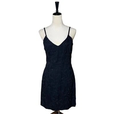 Mini Vestido De Colección Scott McClintock Negro Con Cuentas Talla 8 | Y2K Cóctel Fiesta LBD Foto 1 de 4