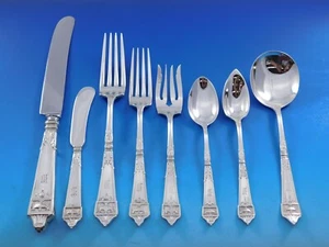 Lansdowne by Gorham Sterling Silver Flatware Service 12 Set 96 pc Dinner Mono M - Picture 1 of 6
