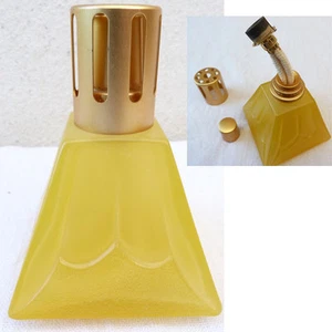 LAMPE BERGER VERITABLE CONTEMPORAINE VERRE COULEUR JAUNE FORME GEOMETRIQUE - Imagen 1 de 1