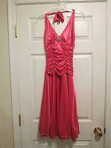 Ruby Rox Halter Dress bright Hot pink fuschia small ladies womens party - Picture 1 of 4