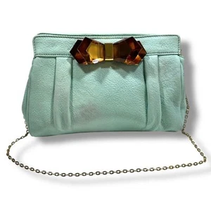 Borsa Judith Leiber Overture in pelle blu chiaro con fiocco gioiello accento - Foto 1 di 16