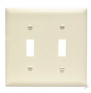 Pass & Seymour TP2-LA 2Gang Wall Plate, Toggle Switch Light Almond - Picture 1 of 2