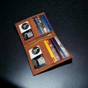 RFID Blocking 2 ID Bifold Hipster Credit Card Wallet Premium Leather Leatherboss - Picture 1 of 5